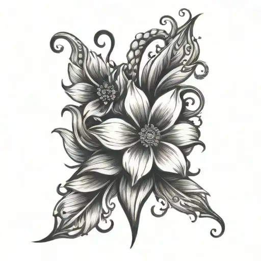 Mother And Son Tear Drop Flower Intertwined