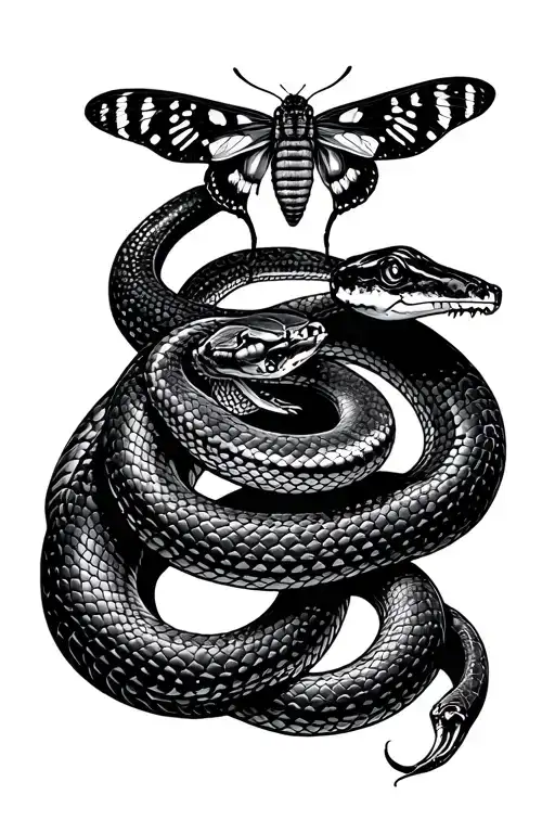 Snake And Moth
