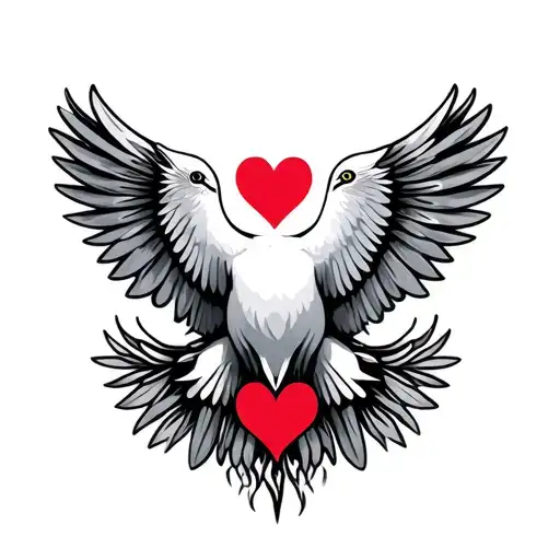 Dove With Heart In The Middle