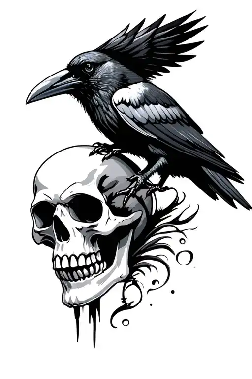 Skull And Crow