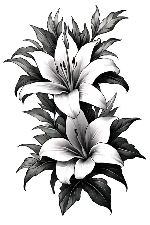 Lily And Leaves