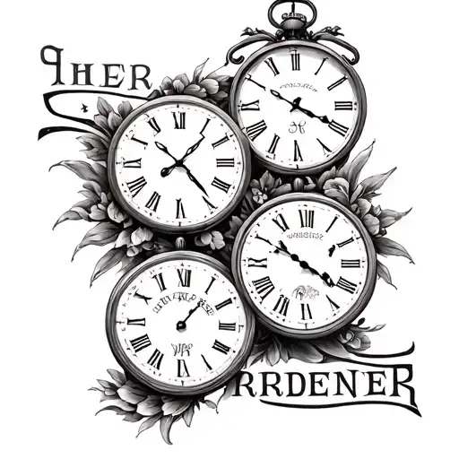 4 Clocks With Dates And Initials Engraved Word Surrender Carved