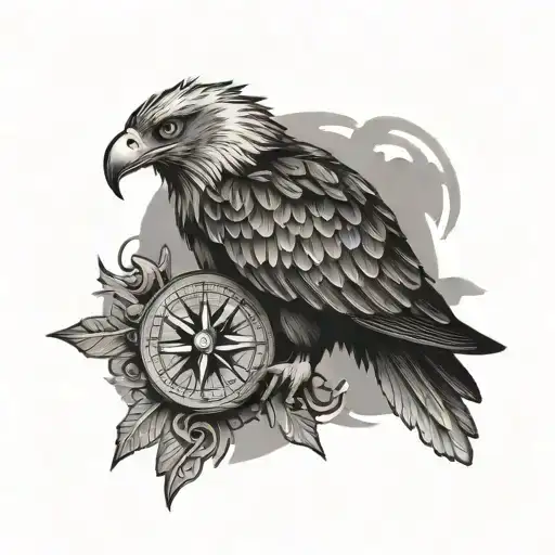 Eagle With A Compass
