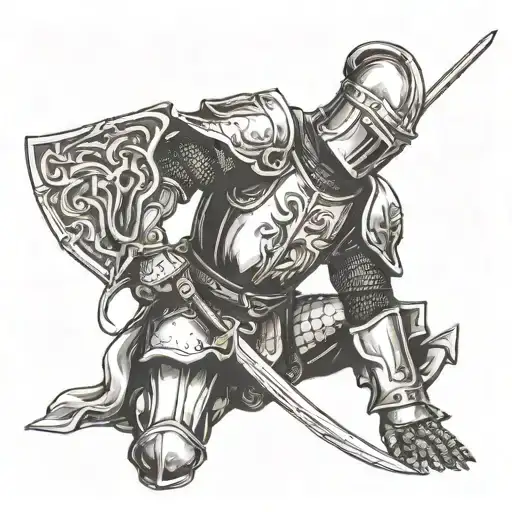 Knight Kneeling With Sword