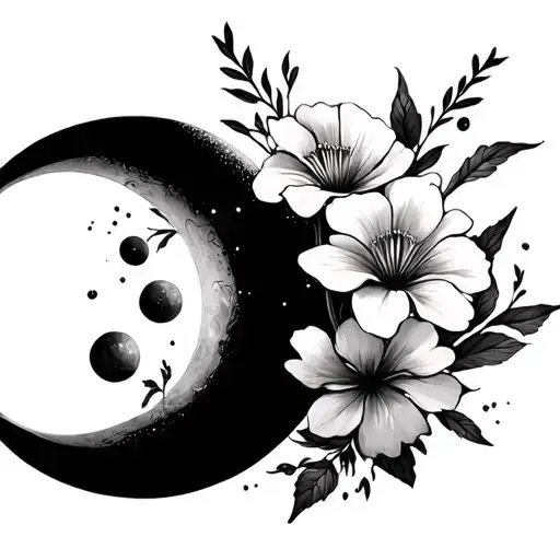 Moon And Flowers