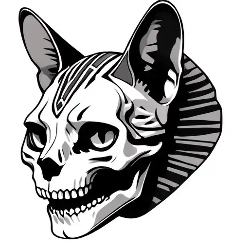 The Head Of The Koshi Sphinx On Half The Head Of The Sphinx Cat Skull
