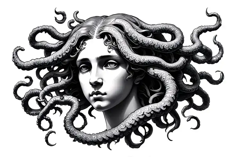 Medusa With Classic Greek Symbolism