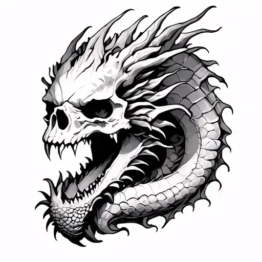 Skull Dragon Coming Together To Form