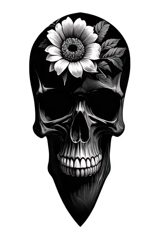 Skull An Flowers