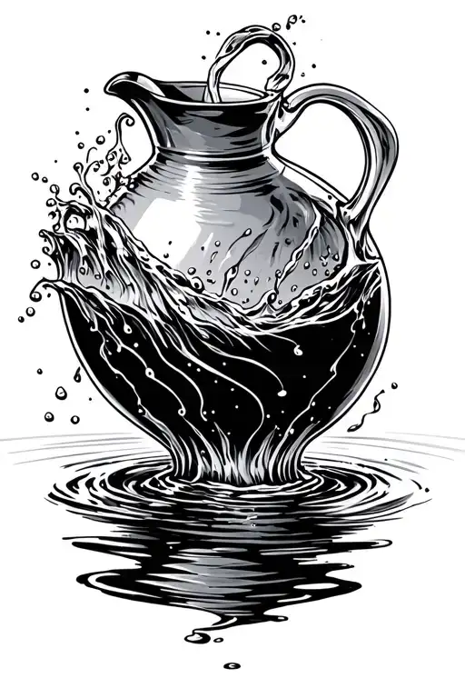 A Jug Pouring Out Water