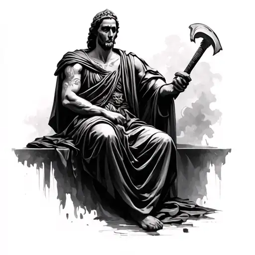 Julius Caesar With Reaper Sitting
