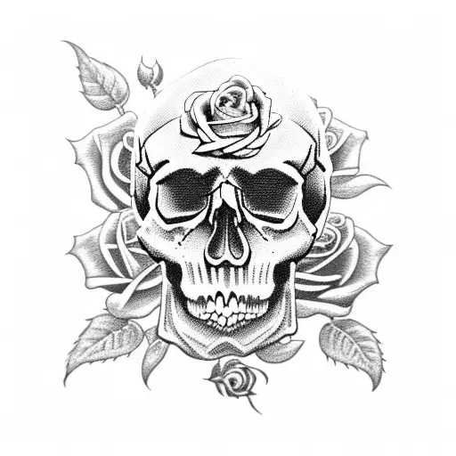 Skull With Roses