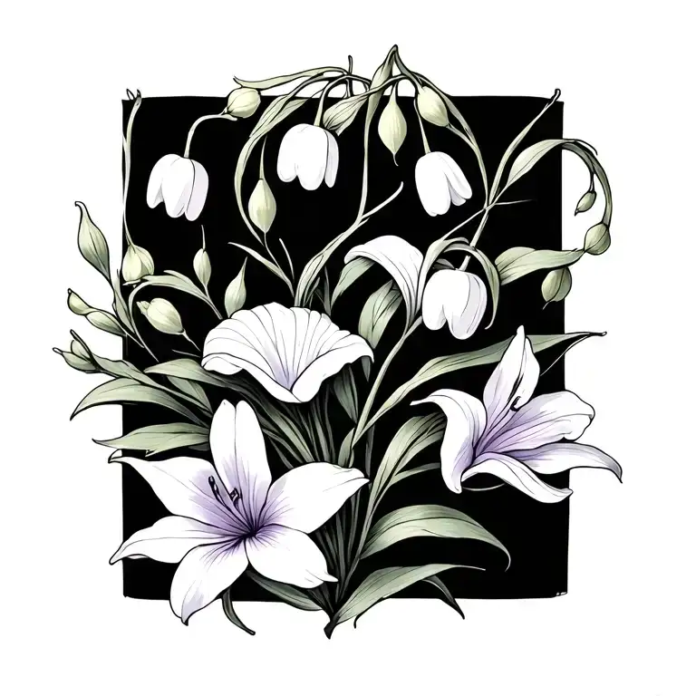 Violet And Lilly Of The Valley Intertwined