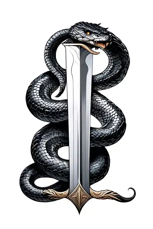 Sword With Cobra Wrapped