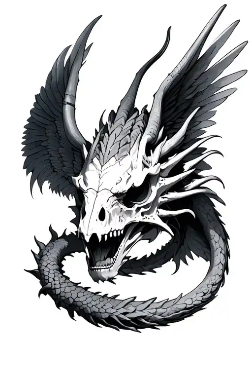 Dragon Skull With Wings Forearm
