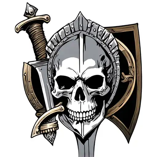 Gladiator Sword Skull Dead