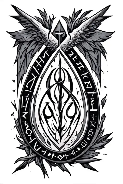 Old Norse Runes Engraved