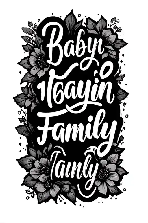 Babayin Writing Saying Family Shaded Background Black