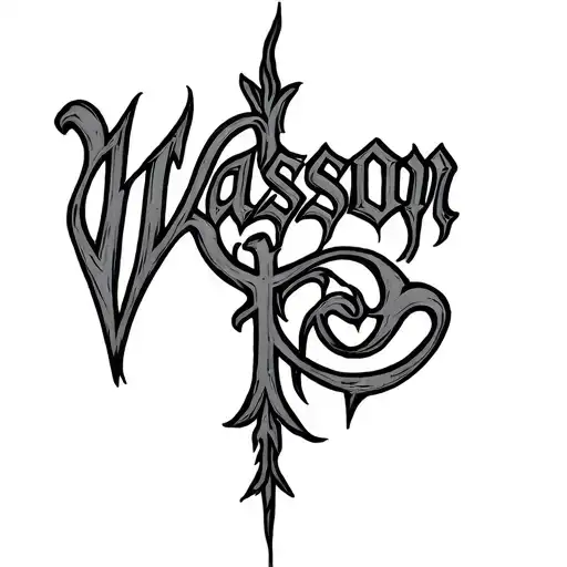 Wasson Written In Gothic Letters For Back Of Forearm
