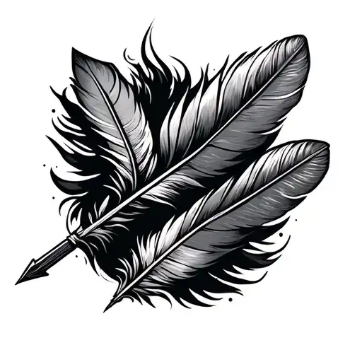 Arrow With Feathers On The End