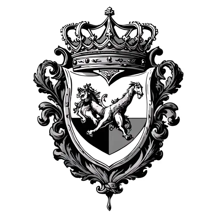 Mazzariello Family Crest Heraldry Crown