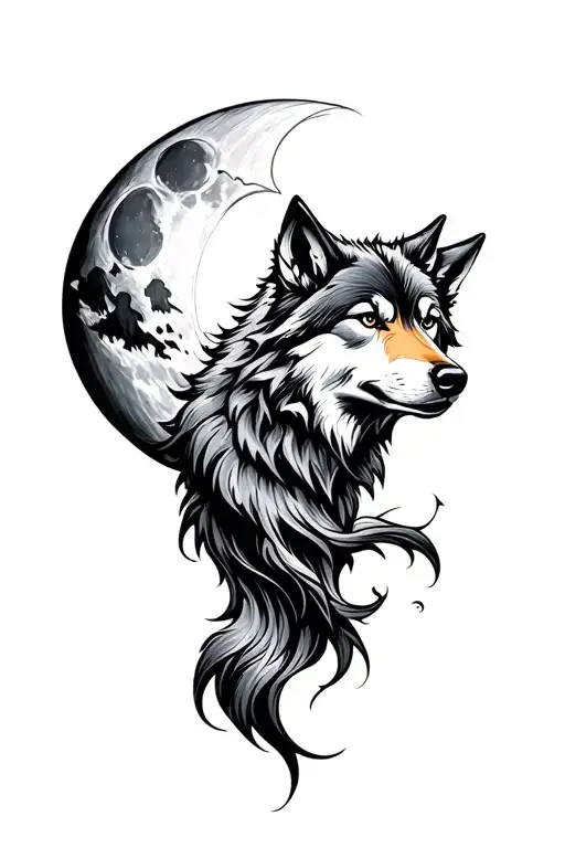 Wolf And Moon