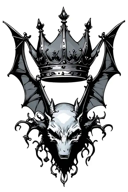 Crown And Bat Hanging