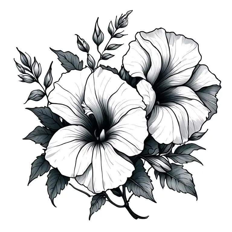 Fine Line Iris And Morning Glory Vine