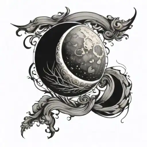 Create A Tattoo Of Half Moon With Charu Name