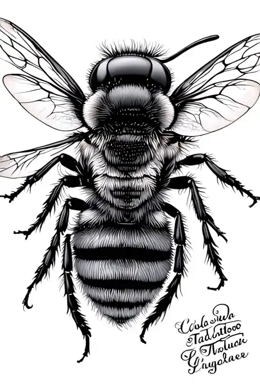 Bee With Fluffy Feather Turning