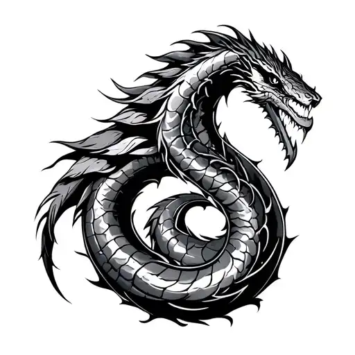 Nordic Runes With Jormungandr Along The Left Side View