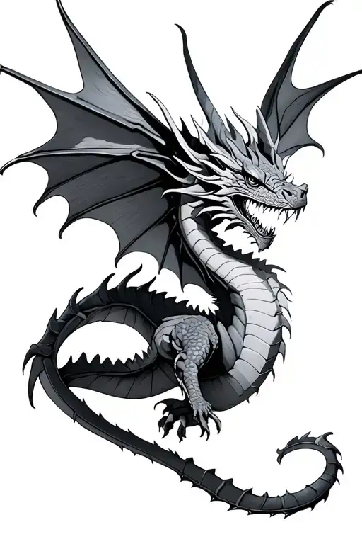 Dragon With Open Wings