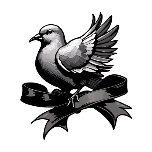 Dove With Ribbon