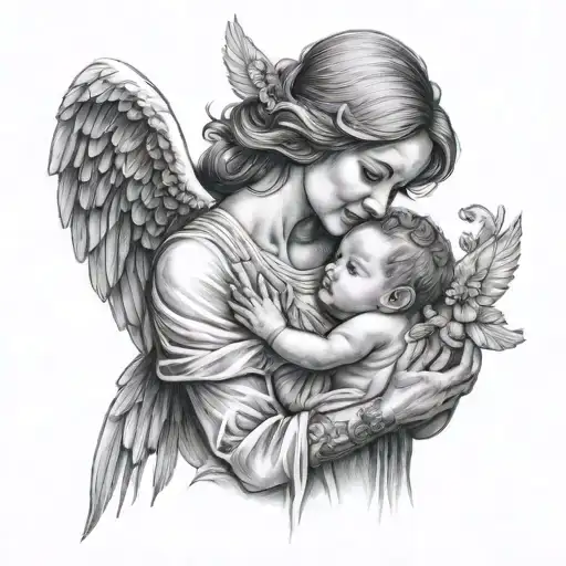 Mom Holding Angel Baby