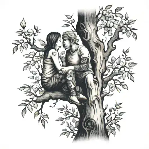 My Beloved And Me Sitting In A Tree