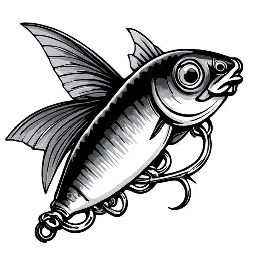 Fishing Lure Memorial Tattoo For Dad