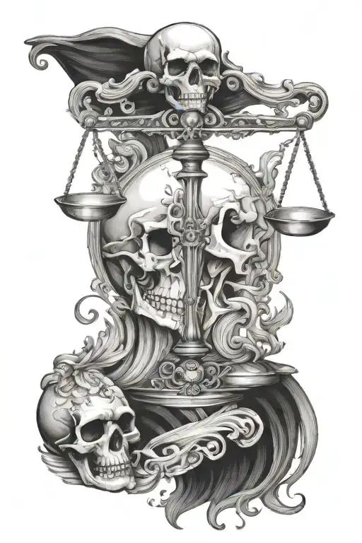 Skull Libra Scales