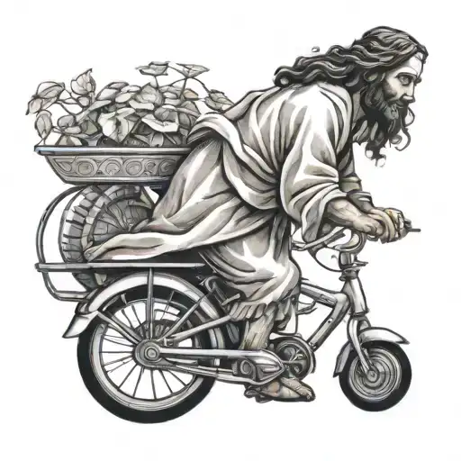 Jesus Carrying A Tricycle