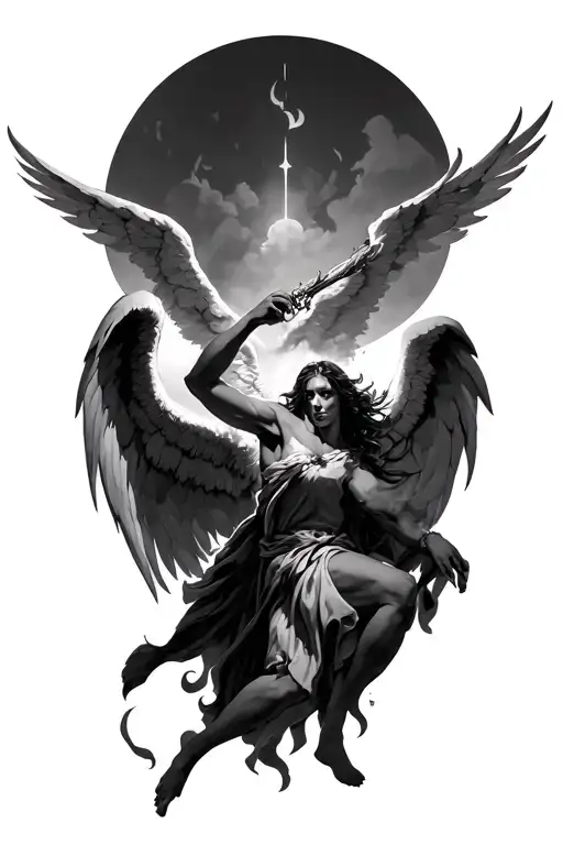 Angel Fighting Dark Figuers