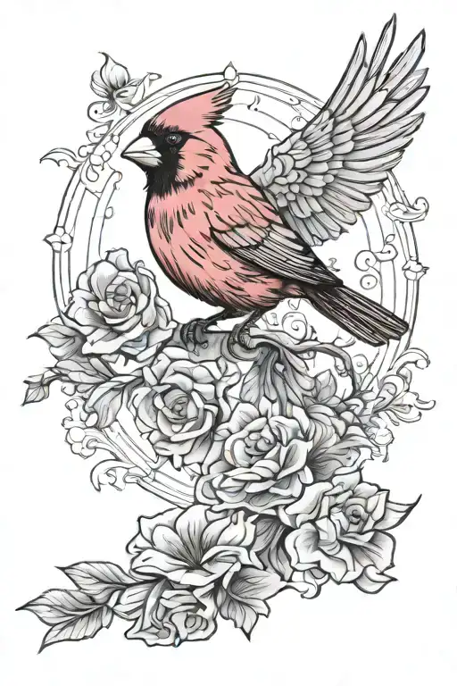 Red Cardinal Flying Toward Heaven