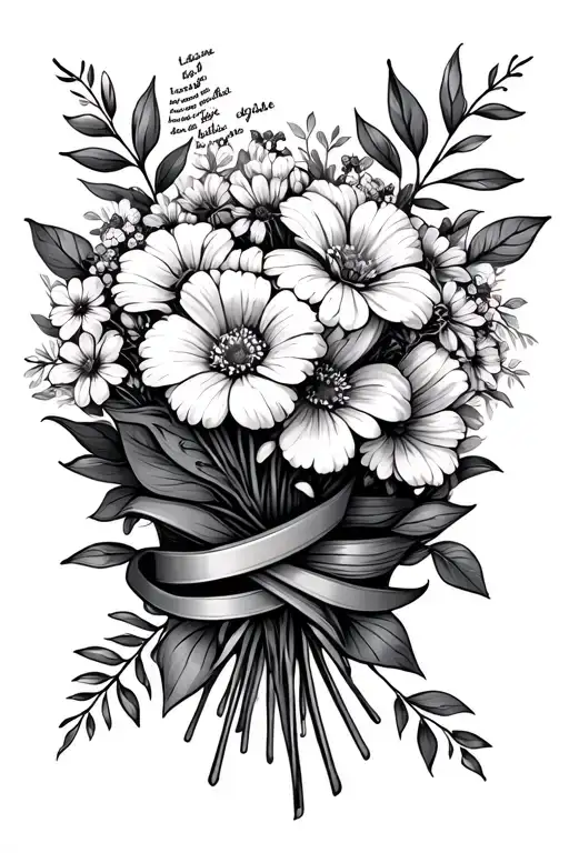 Flower Bouquet Wrapped With Bible Verse Written