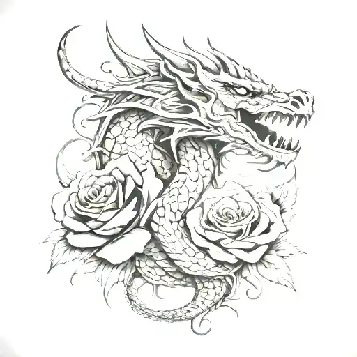 Dragon With Rosses