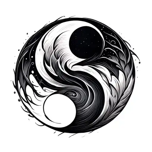 Yin And Yang Symbol Intertwined