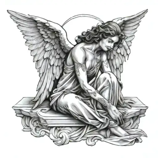 Angel Sits Half Sitting