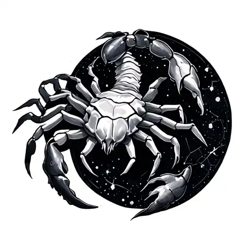 Scorpio Sign Combined With Scorpio Constellation Intertwined