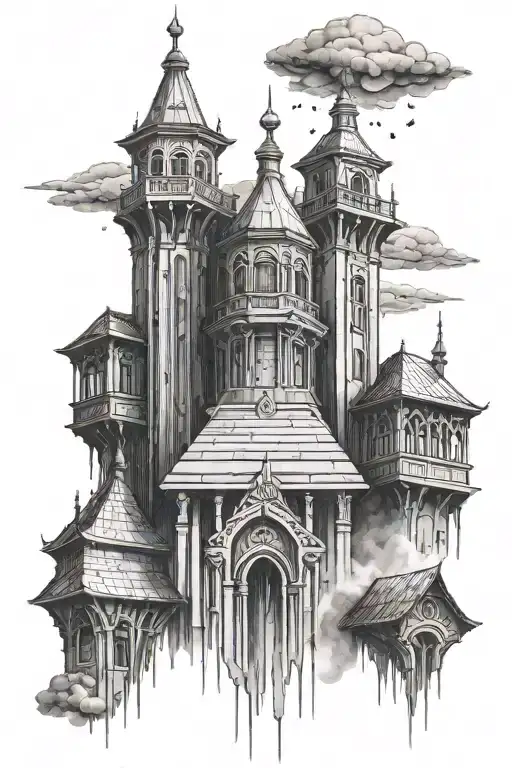 Rain Architecture Building With Multiple Spires