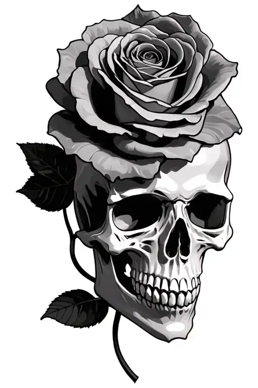 Skull With Rose