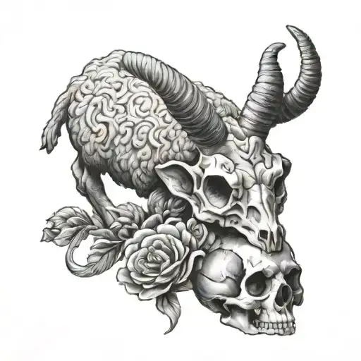 Lamb Stepping On Skull