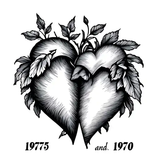 Parents Birth Year 1975 And 1970 Heart Intertwined