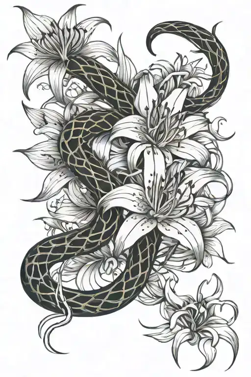 Snake And Spider Lily Flower
